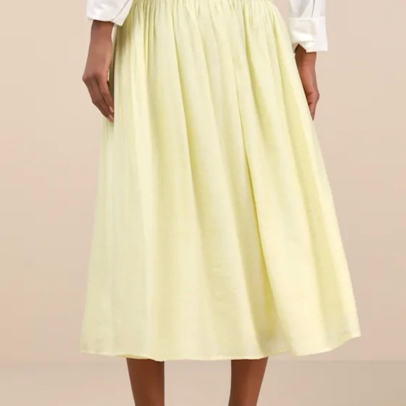 Lulu's Light Yellow A-Line Skirt - Picture 3 of 5